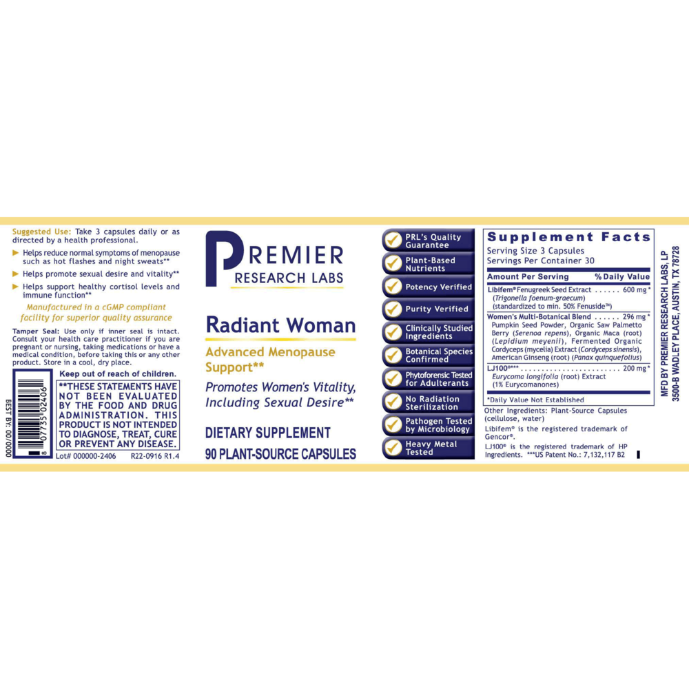 Premier Radiant Woman, 90 Capsules , Brand_Premier Research Labs capsules Form_Capsules Requires Consultation Size_90 Capsules
