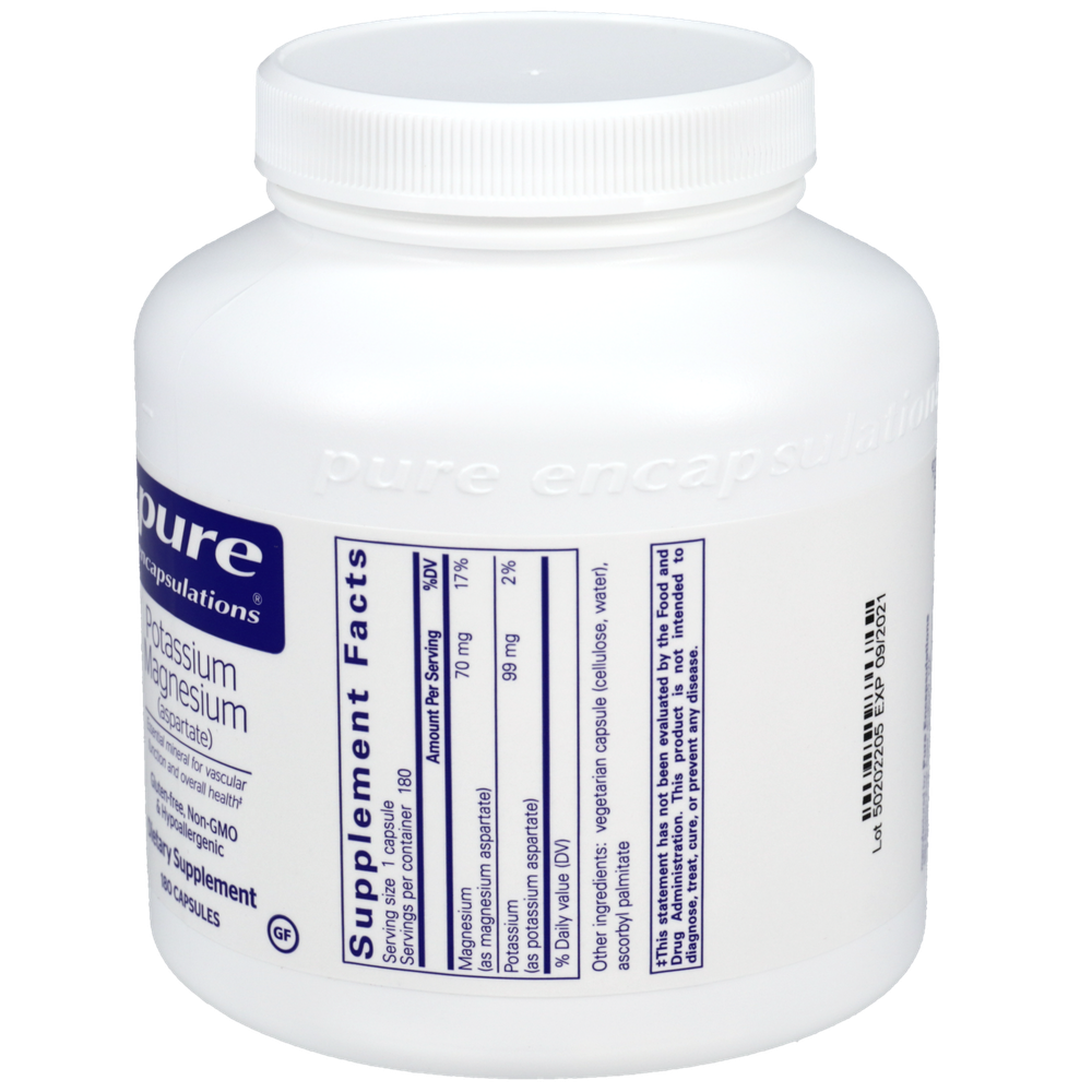 Potassium Magnesium (aspartate), 180 Capsules , Brand_Pure Encapsulations Form_Capsules Requires Consultation Size_180 Capsules