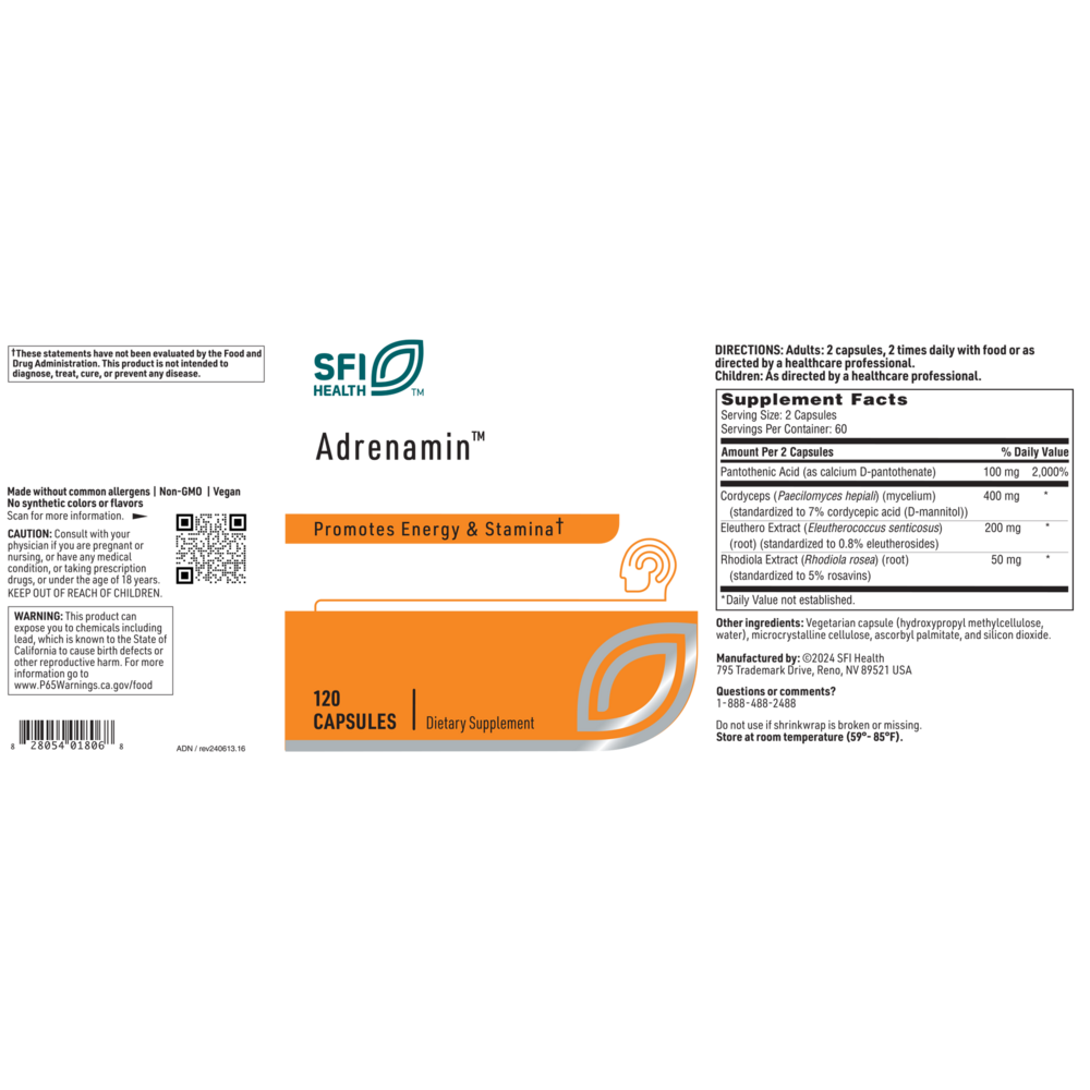 Adrenamin™, 120 Capsules