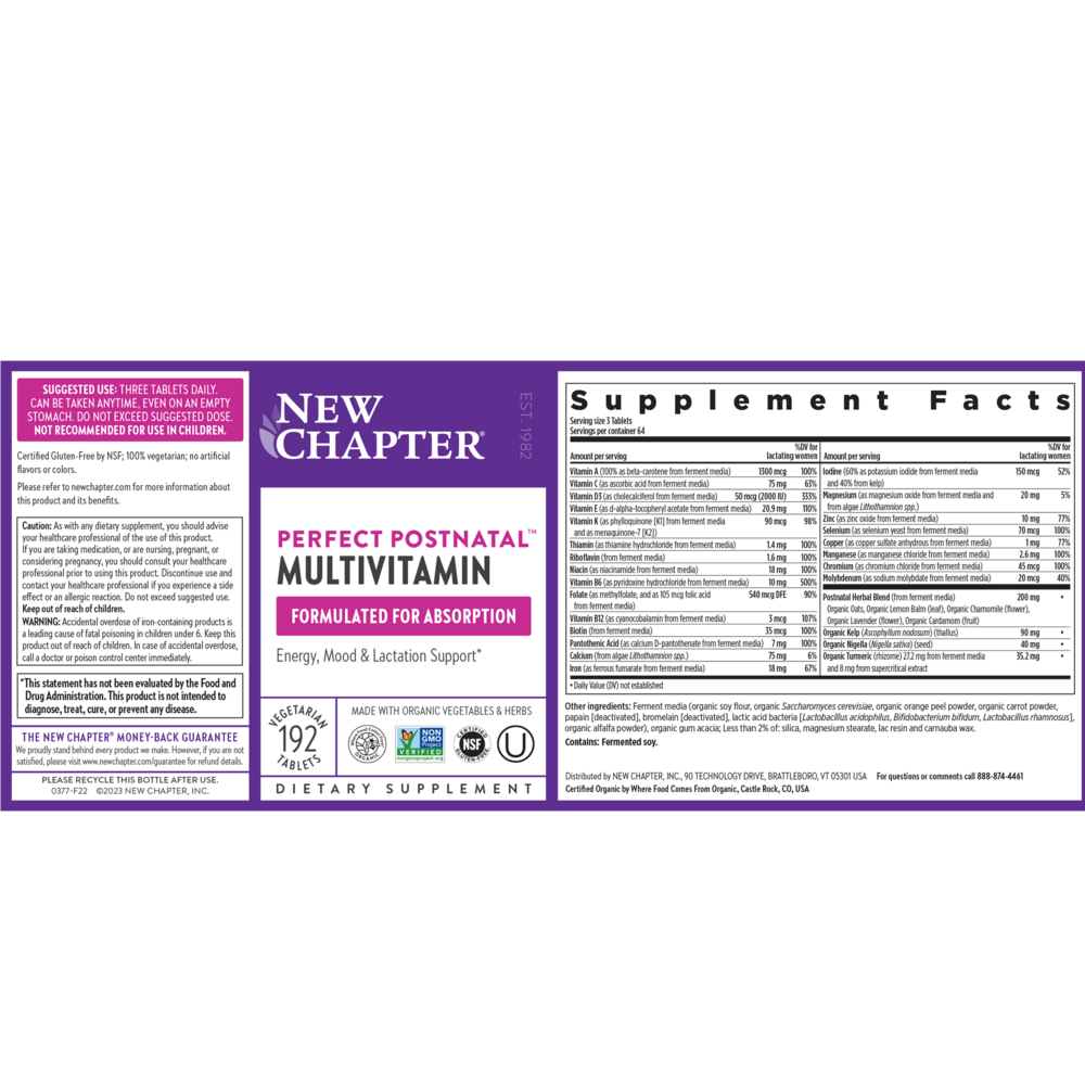 Perfect Postnatal™, 192 tablets