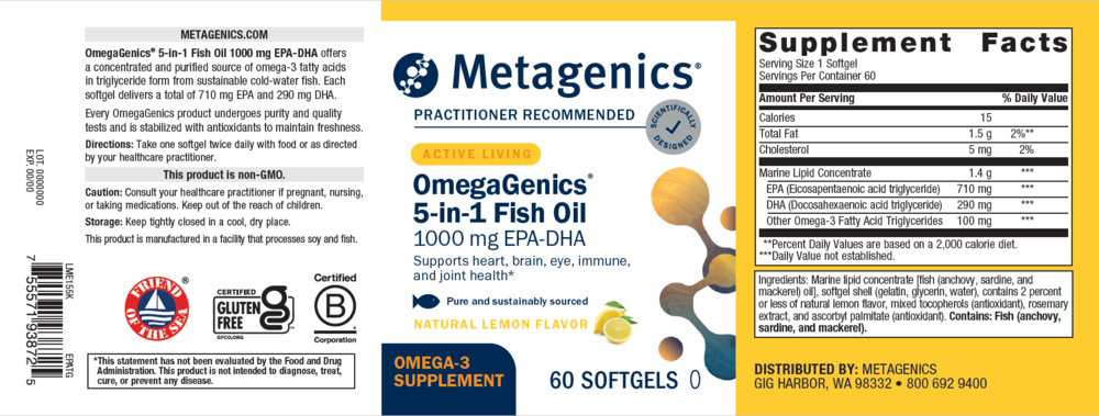 OmegaGenics® EPA-DHA 1000, 60 Softgels , Emersons Emersons-Alt Form_Softgels softgels