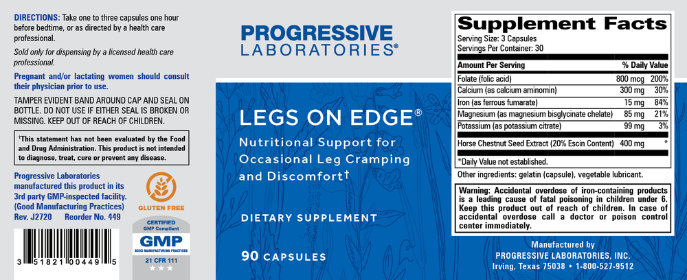 Legs On Edge, 90 Capsules , Brand_Progressive Labs capsules Form_Capsules Requires Consultation Size_90 Capsules