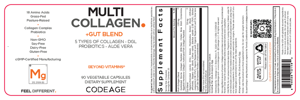 Multi Collagen+Gut Blend, 90 Capsules