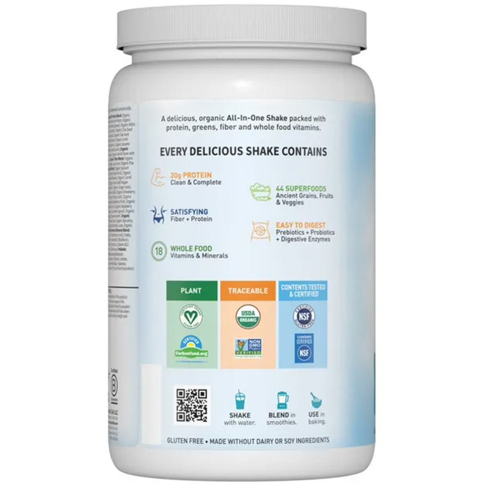 Raw Organic Meal Shake & Meal Replacement, Lightly Sweet Flavor, 28 Servings