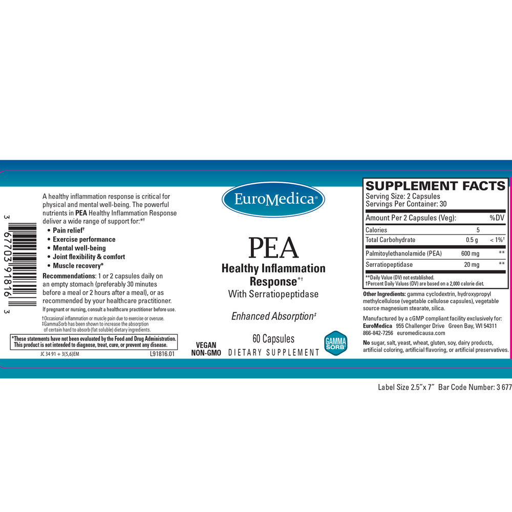 PEA Healthy Inflammation Response, 60 Capsules