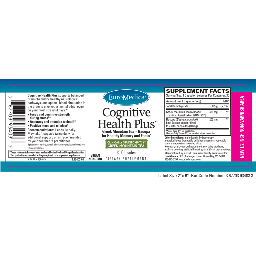 Cognitive Health Plus, 30 Capsules