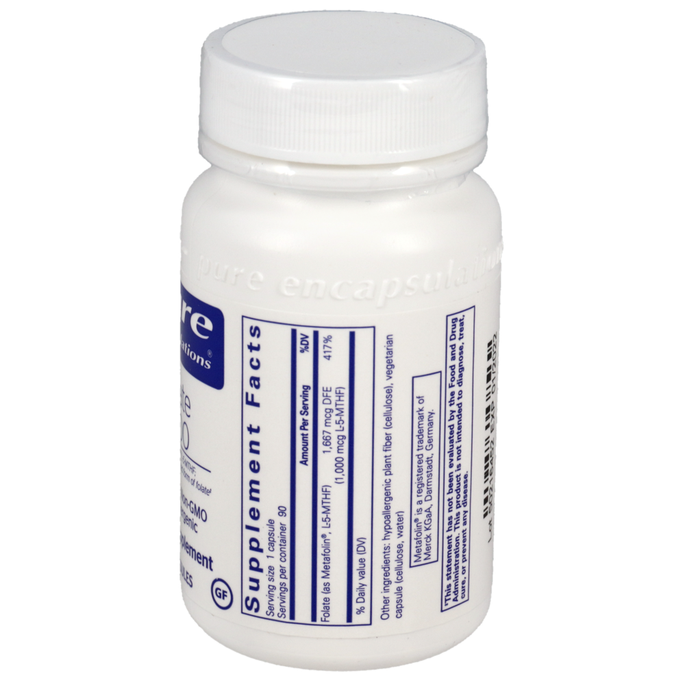 Folate 1000 with Metafolin® L-5-MTHF, 1000 mcg, 90 Capsules , Brand_Pure Encapsulations caps Emersons