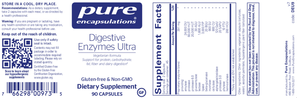 Digestive Enzymes Ultra, 90 Capsules , Brand_Pure Encapsulations Form_Capsules Requires Consultation Size_90 Capsules