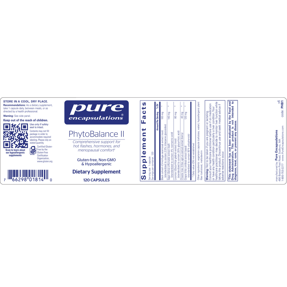 PhytoBalance II, 120 Capsules , Brand_Pure Encapsulations Form_Capsules Requires Consultation Size_120 Capsules
