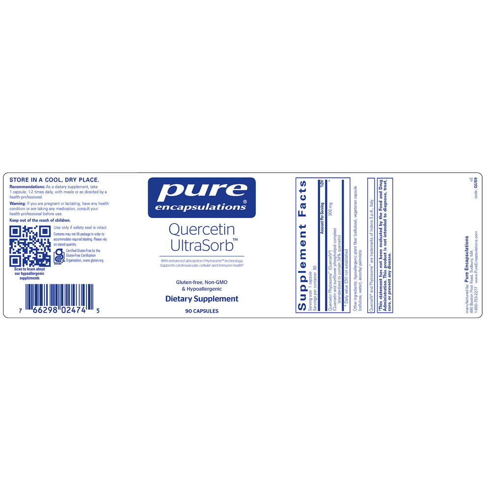 Quercetin UltraSorb, 90 Capsules , Brand_Pure Encapsulations Form_Capsules Requires Consultation Size_90 Capsules