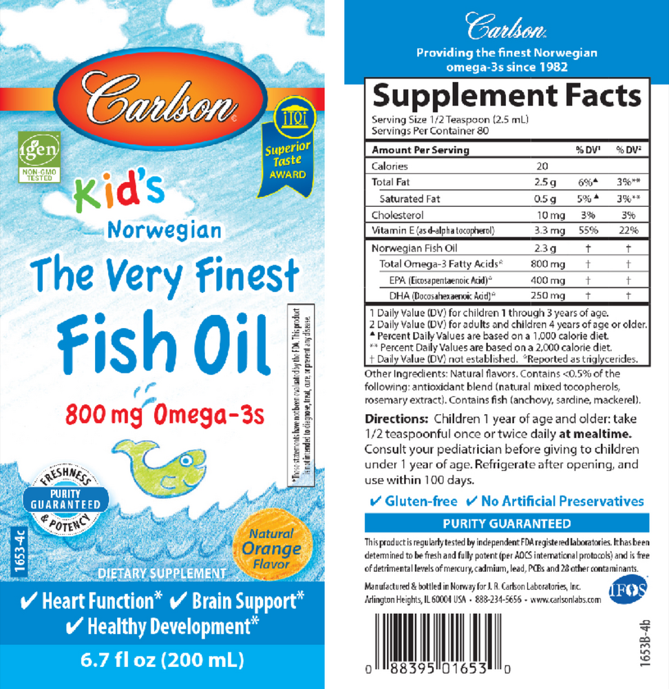 Carlson® for Kids Finest Fish Oil Orange, 200 mL Liquid