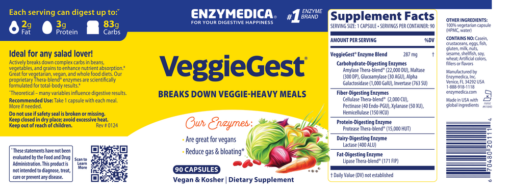 VeggieGest, 90 Capsules