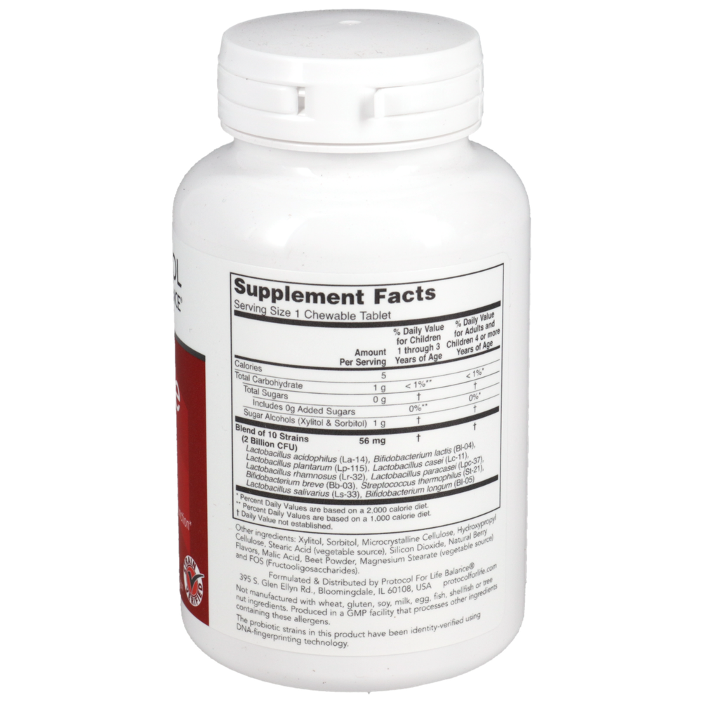 Chewable Probiotic-4, 90 Chewables , Brand_Protocol for Life Balance chewables Form_Chewables Requires Consultation Size_90 Chewables