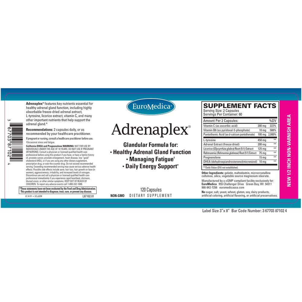 Adrenaplex®, 120 Vegetarian Capsules
