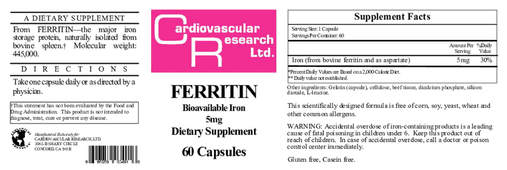 Ferritin, 60 Capsules
