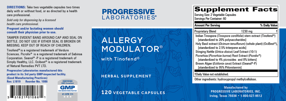 Allergy Modulator, 120 Capsules , Brand_Progressive Labs capsules Form_Capsules Requires Consultation Size_120 Capsules