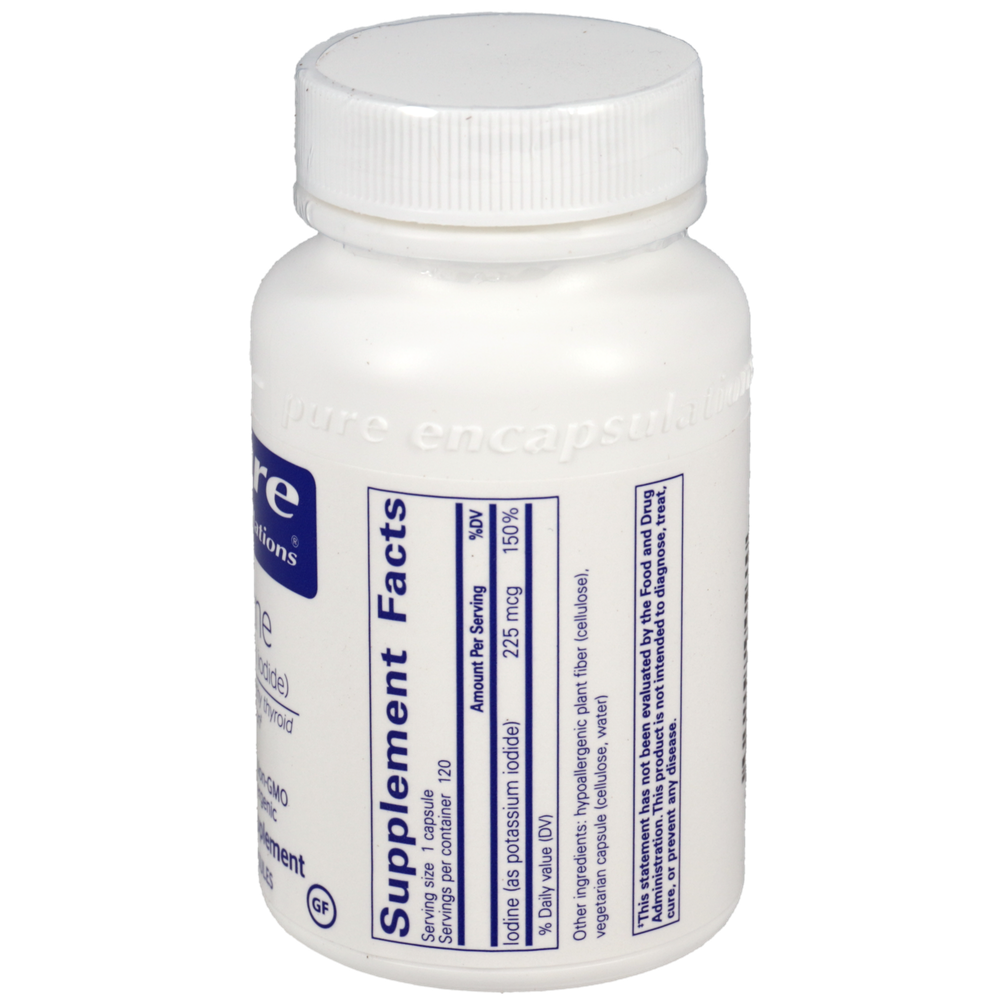 Iodine (potassium iodide), 120 Capsules , Brand_Pure Encapsulations caps Form_Capsules Not Emersons Size_120 Caps