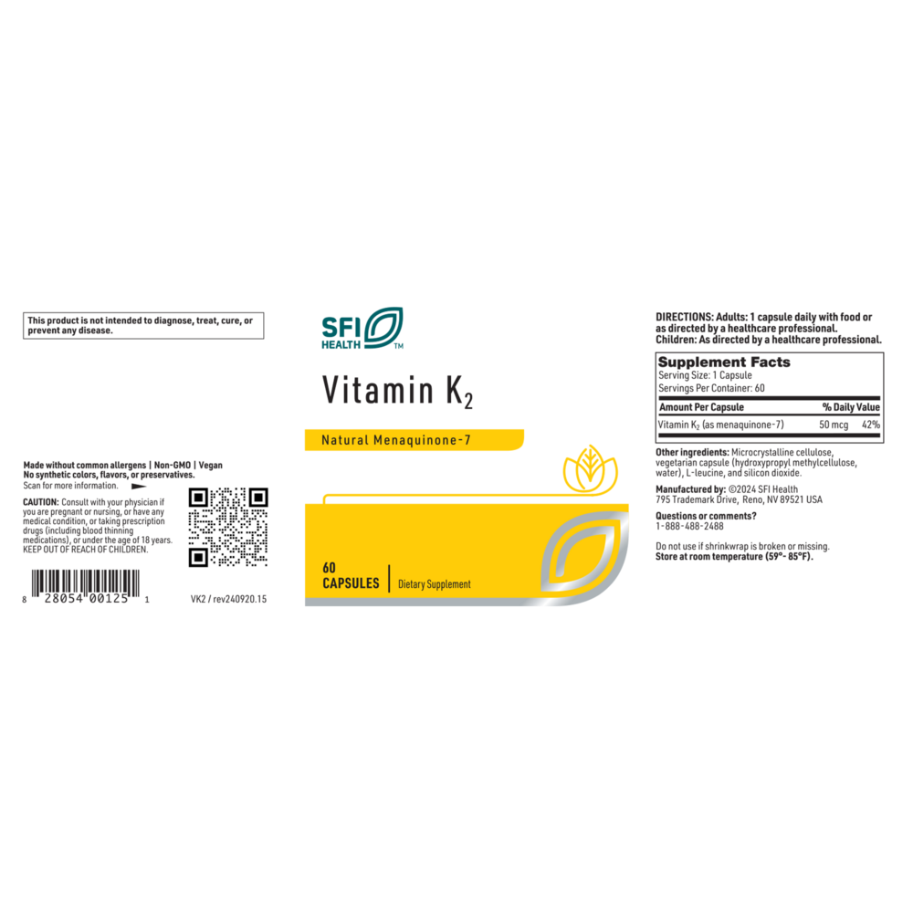 Vitamin K2, 60 Capsules