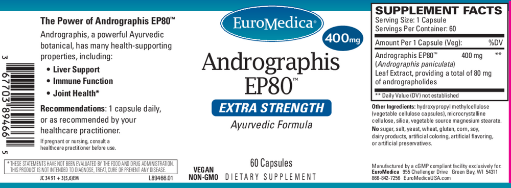 Andrographis EP80™ Extra Strength, 60 Vegetarian Capsules