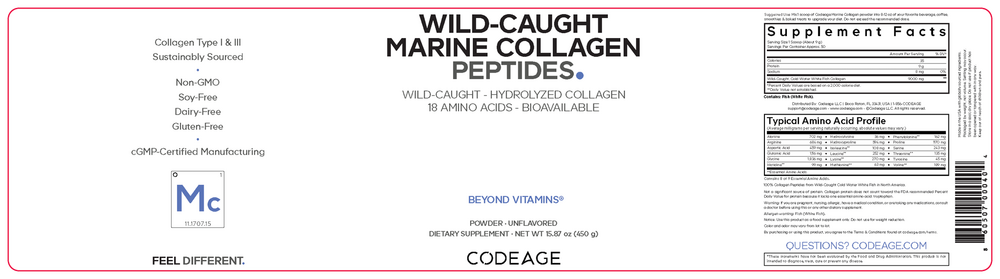Marine Collagen Peptides, 450 g Powder