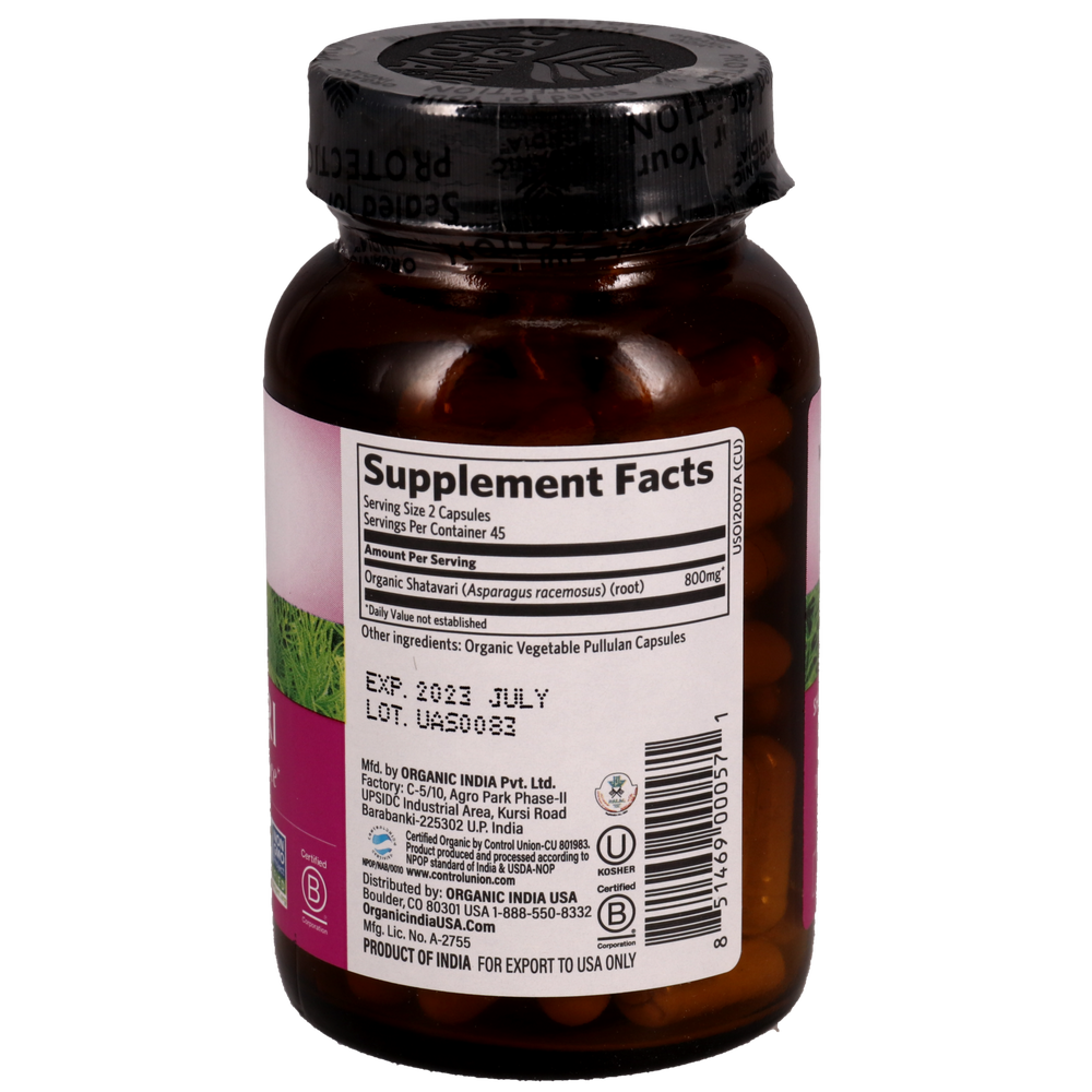 Shatavari, 90 Vegetarian Capsules , 20% Off - Everyday [On] Ayurveda Brand_Organic India Form_Capsules
