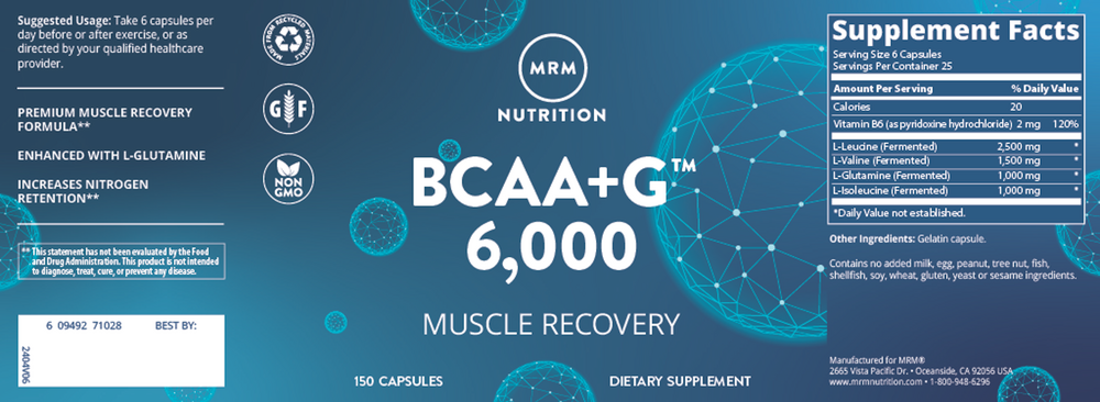 Fermented BCAA + G™ 6000, 150 Capsules