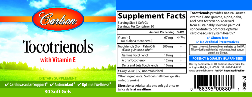 Tocotrienols, 30 Softgels