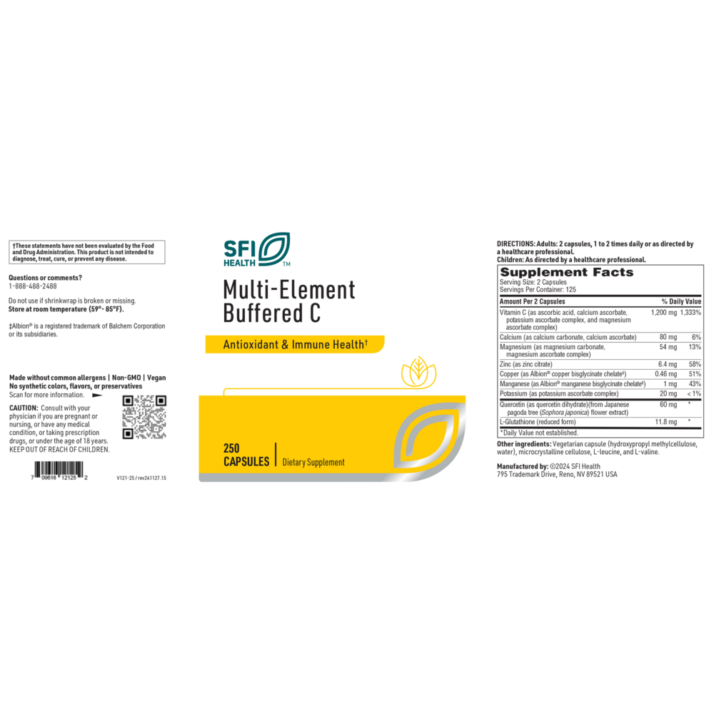 Multi-Element Buffered C, 250 Capsules