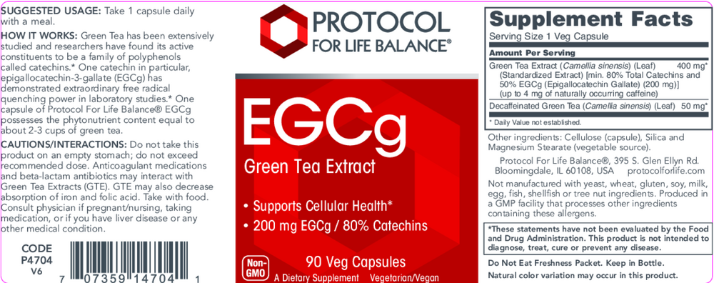 EGCg Green Tea Extract, 90 Capsules , Brand_Protocol for Life Balance capsules Form_Capsules Requires Consultation Size_90 Capsules