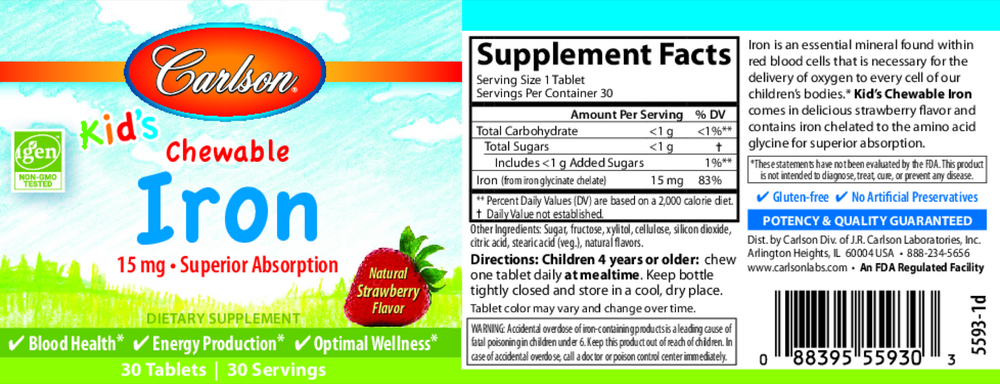 Kid's Chewable Iron, 30 Tablets