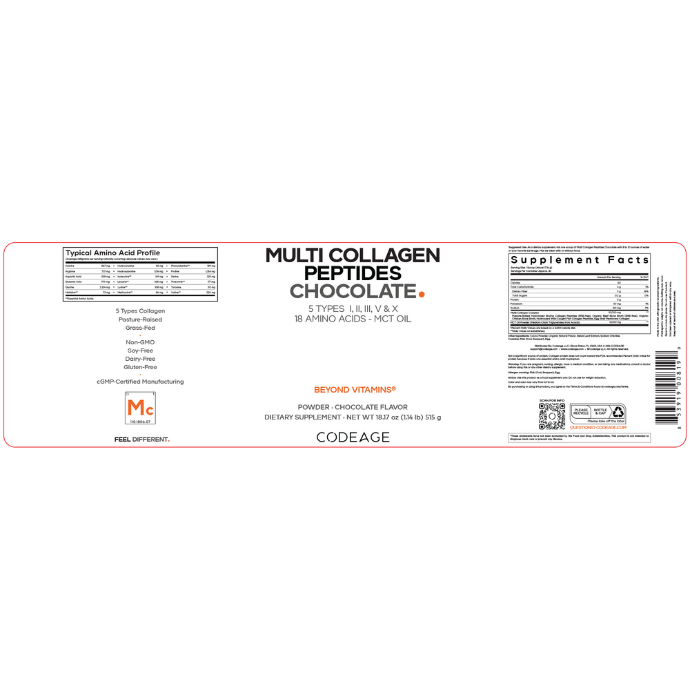 Multi Collagen Powder Chocolate, 515 g Powder