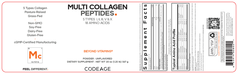 Multi Collagen Peptides Powder, 20 oz