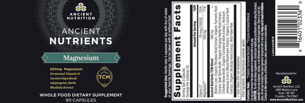 Ancient Nutrition Magnesium - back