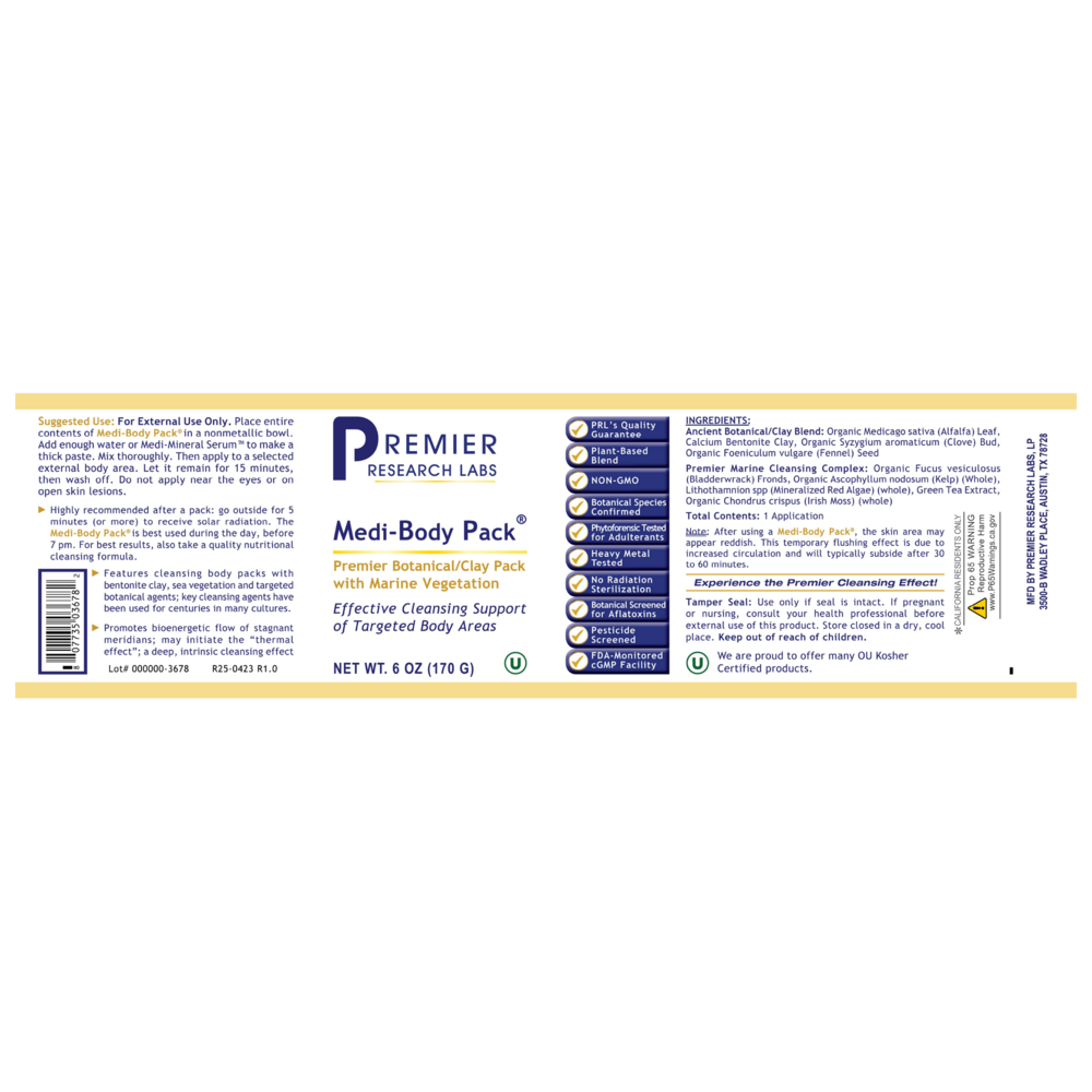 Medi-Body Pack, 170 Grams , Brand_Premier Research Labs Form_Powder Size_170 Grams