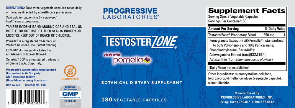 TestosterZone 850mg, 180 Capsules