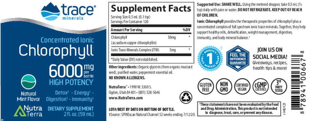 Ionic Chlorophyll 6000mg, 59 mL Liquid