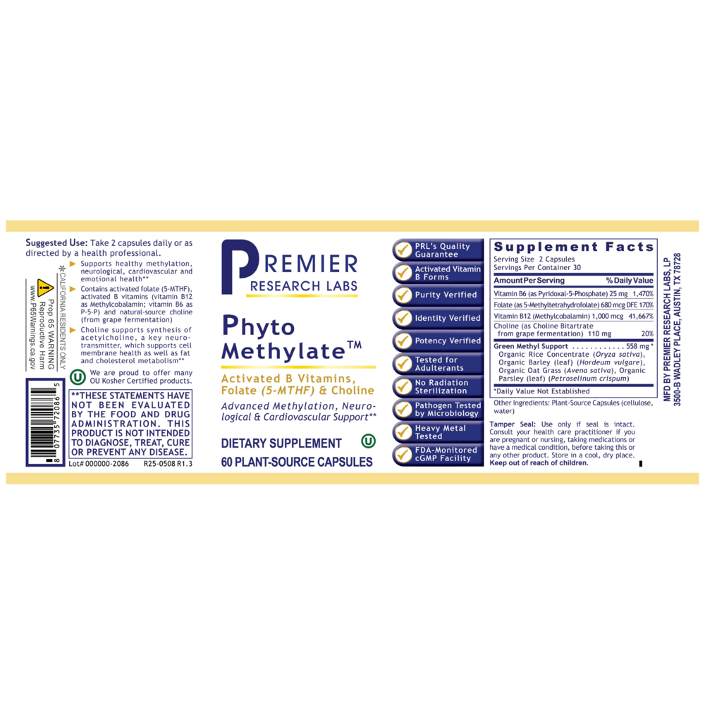 Phyto Methylate, 60 Capsules , Brand_Premier Research Labs capsules Form_Capsules Requires Consultation Size_60 Capsules