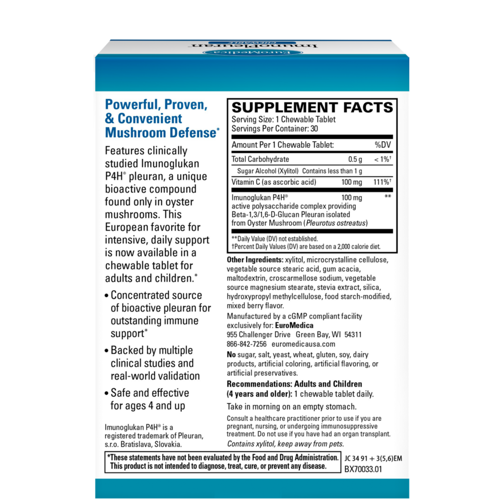ImunoPleuran Upper Respiratory Health, Mixed Berry, 30 Chewable Tablets