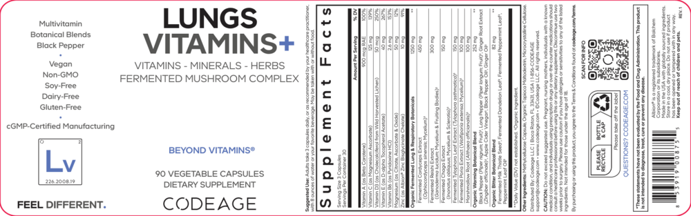 Lungs Vitamins, 90 Capsules