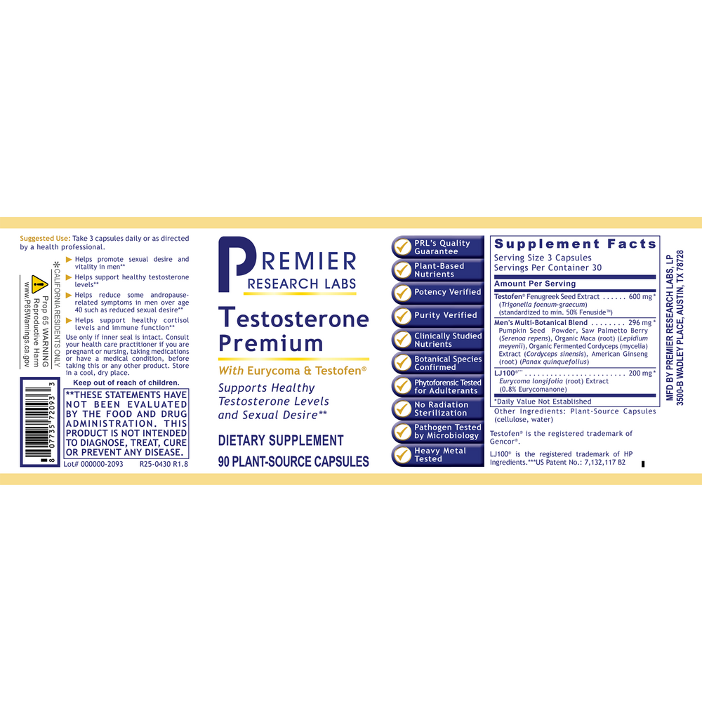 Testosterone Premium, 90 Capsules , Brand_Premier Research Labs capsules Form_Capsules Requires Consultation Size_90 Capsules