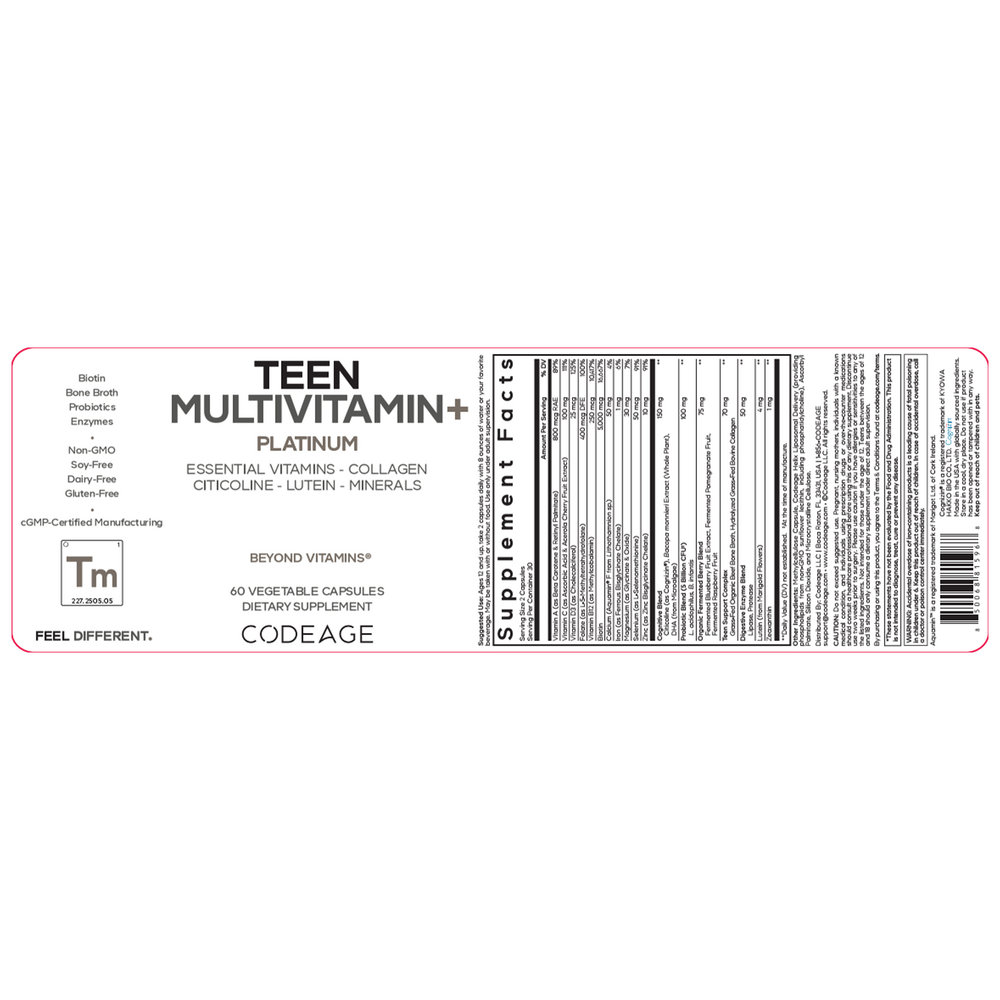 Teen Multivitamin+ Platinum, 60 Capsules