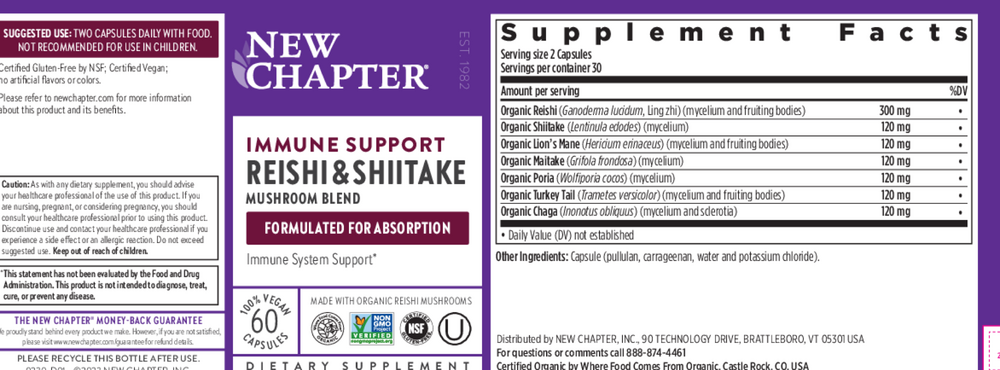 Immune Support Reishi & Shiitake, 60 capsules