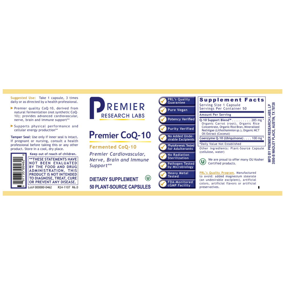 Premier CoQ-10, 50 Capsules , Brand_Premier Research Labs capsules Form_Capsules Requires Consultation Size_50 Capsules
