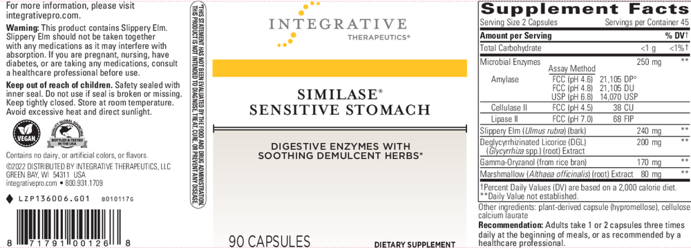 Similase® Sensitive Stomach, 90 Capsules
