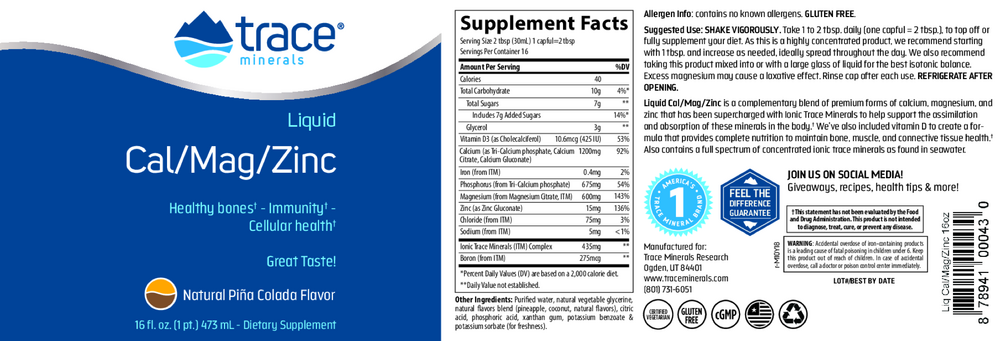 Liquid Cal/Mag/Zinc - Pina Colada, 473 mL Liquid