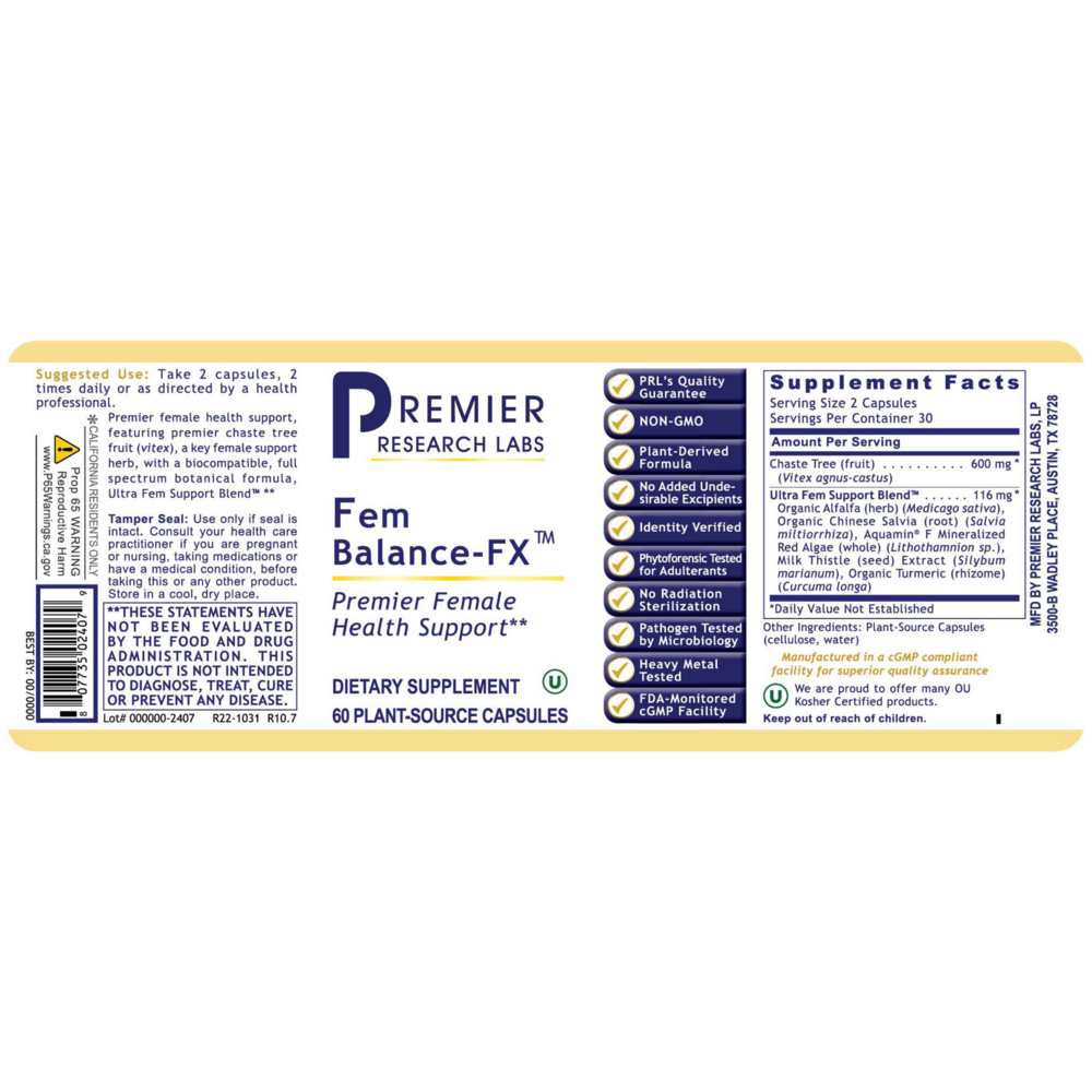 Fem Balance-FX, 60 Capsules , Brand_Premier Research Labs capsules Form_Capsules Requires Consultation Size_60 Capsules