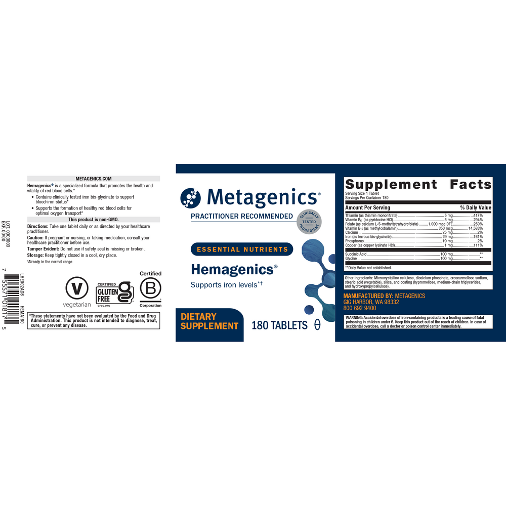 Hemagenics®, 180 Tablets , Emersons Emersons-Alt Form_Tablets tabs