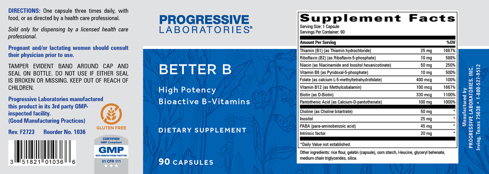 Better B, 90 Capsules , Brand_Progressive Labs capsules Form_Capsules Requires Consultation Size_90 Capsules