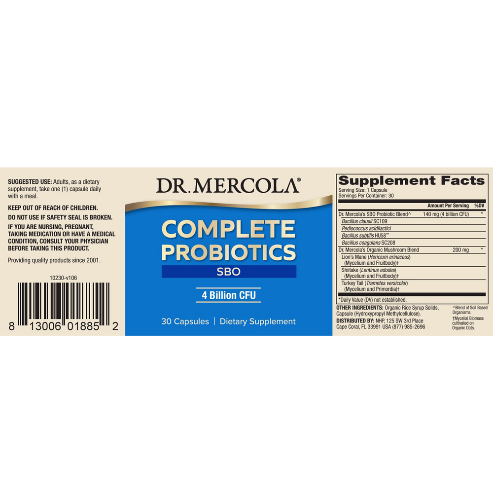 Complete Probiotics SBO, 30 Capsules