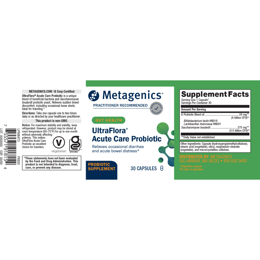 UltraFlora® Acute Care, 30 Capsules , caps Emersons Emersons-Alt Form_Capsules